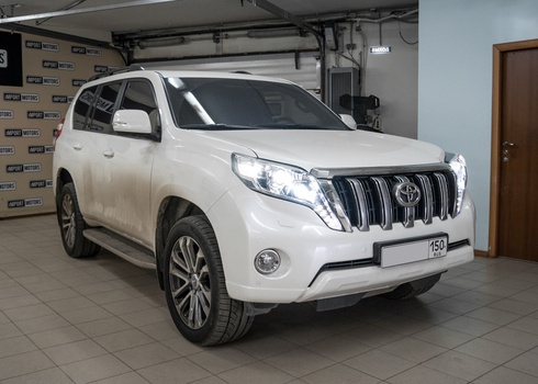 Установка четырех светодиодных би-линз Optima Professional на Тойота Прадо 150 / Toyota Prado 150