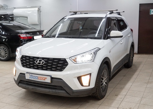 Установка LED-линз в фары Hyundai Creta (2020)