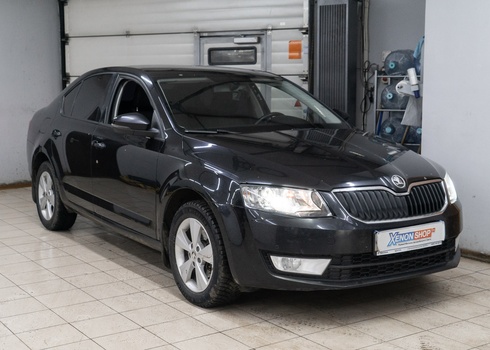 Установка LED-линз в фары Skoda Octavia A7 (2013)