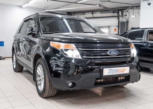 Установка светодиодных ламп Philips H7 на Ford Explorer V