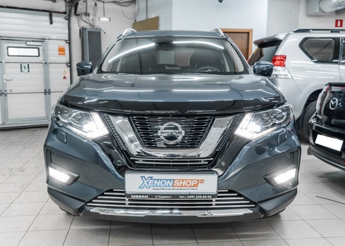 Установка светодиодов в ПТФ и подсветку номера Nissan X-Trail