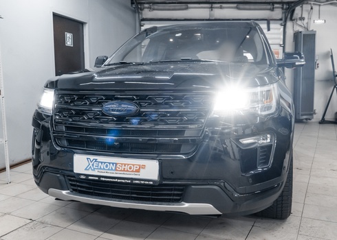 Установка LED-ламп в дальний свет (ДХО) Ford Explorer