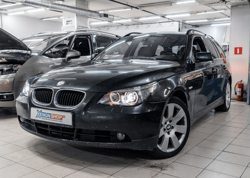 Замена заводских линз BMW E61 525xi и стекол фар