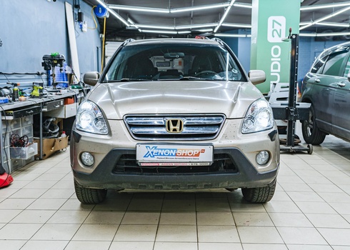 Установка линз в фары Honda CR-V с заменой стёкол фар
