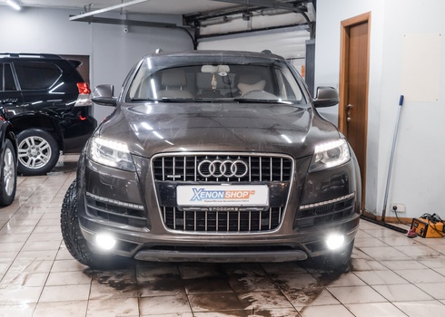 Установка светодиодов в ПТФ Audi Q7