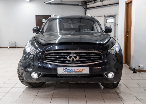 Установка светодиодных модулей в противотуманки на Infiniti FX II (S51) 2010 года 