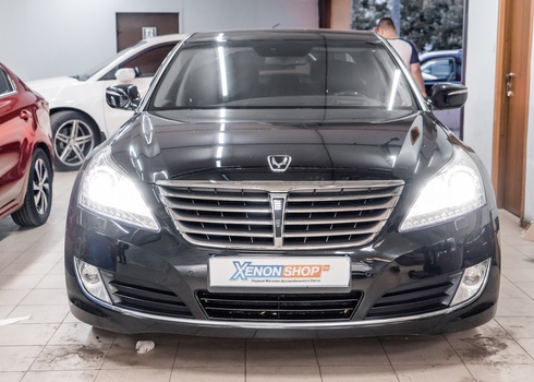 Установка светодиодов в дальний свет Hyundai Equus