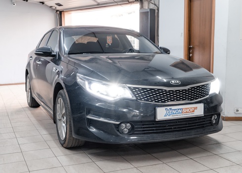 Установка светодиодных ламп в дальний свет KIA Optima III