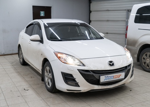 Замена ксеноновых линз в фарах Mazda 3 (2010) на светодиодные модули