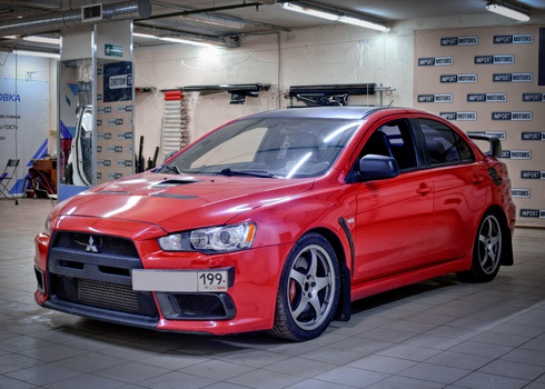 Поклейка брони на фары Митсубиси Лансер Эволюшн / Mitsubishi Lancer Evolution с полировкой стекол