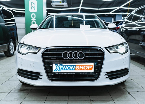 Замена линз в фарах Audi A6 C7 (2013) на светодиодные модули