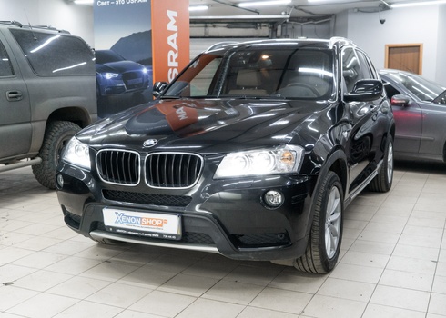 Установка четырех LED-линз на BMW X3 F25 (2012)