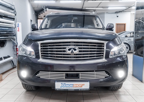 Замена галогена в ПТФ Infiniti QX80 на светодиоды