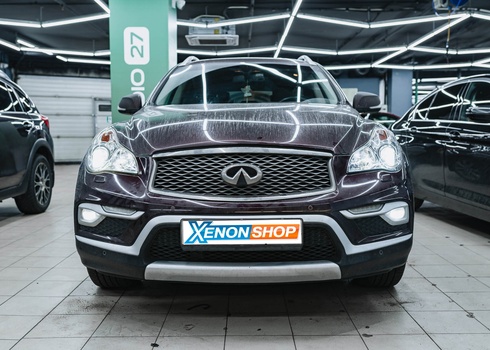 Замена линз в фарах Infiniti QX50 на LED-модули