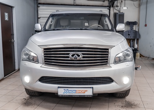 Установка светодиодов в ПТФ Infiniti QX80