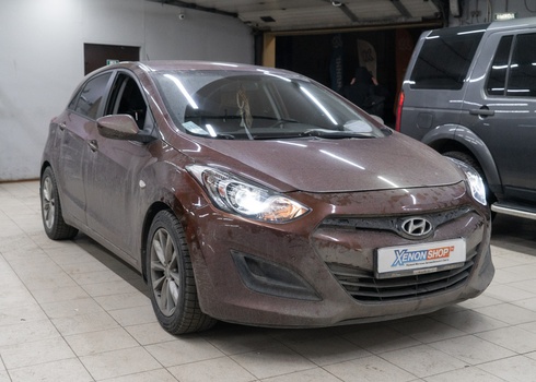 Замена штатных линз в фарах Hyundai i30 (2012) на LED-модули