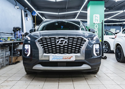 Установка 4-х линз (квадробилед) на Hyundai Palisade