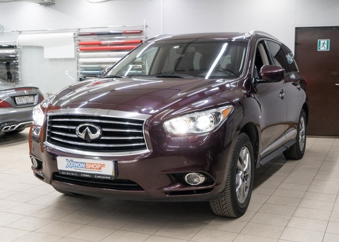 Замена штатных линз Infiniti JX35 (2013) на светодиодные