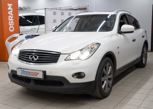 Замена заводских линз Infiniti QX50 (2013) на светодиодные