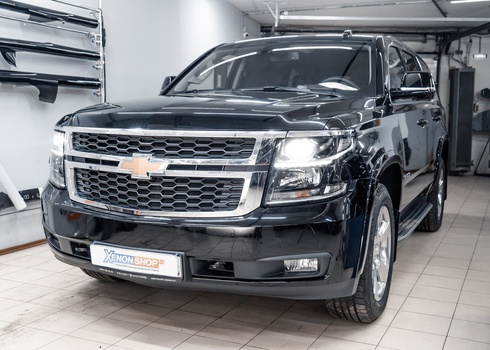 Замена галогенных линз Chevrolet Tahoe на матричные светодиодные