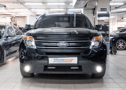 Замена противотуманных модулей на LED модули MTF-Light на автомобиле Ford Explorer V 2014 года