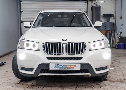 Установка светодиодных ламп в ПТФ BMW X3 F25