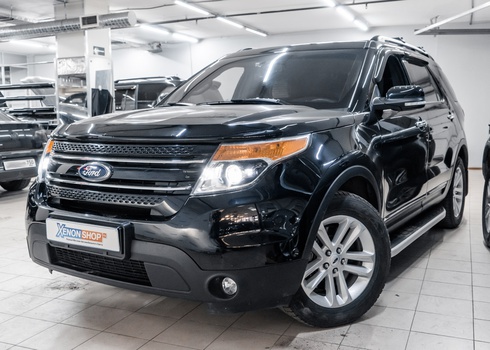 Замена ламп ближнего света и габаритов Ford Explorer на светодиоды