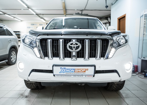 Замена ламп в ПТФ и подсветке номера Toyota Land Cruiser Prado 150 на светодиодные лампы