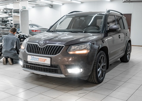 Установка светодиодов в ПТФ Шкода Йети / Skoda Yeti