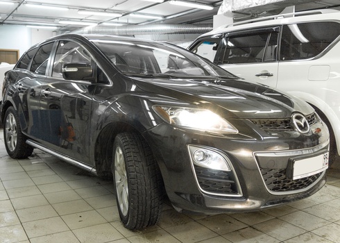 Замена ксеноновых линз Mazda CX7 / Мазда СХ7 + полировка фар изнутри и снаружи