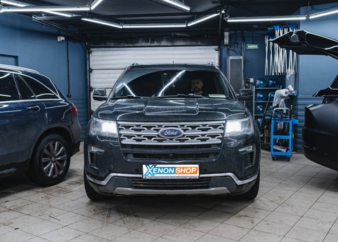 Установка LED-ламп в ближний свет Ford Explorer V