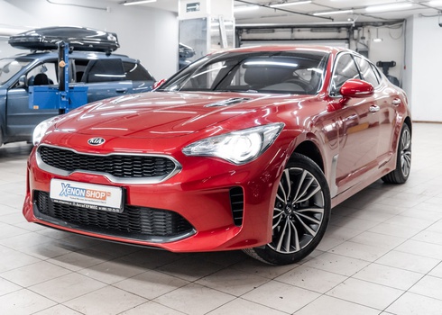 Замена галогенных ламп в фарах KIA Stinger на светодиодные лампы