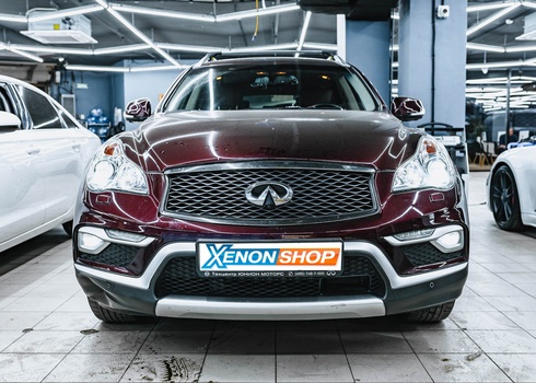 Замена заводских линз в фарах Infiniti QX50 (2017)