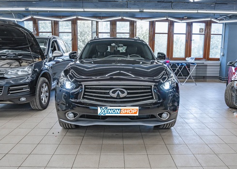 Замена линз Infiniti QX70 на светодиодные модули