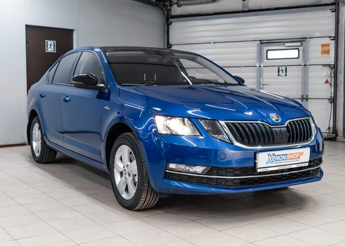 Установка светодиодных линз на Skoda Octavia A7