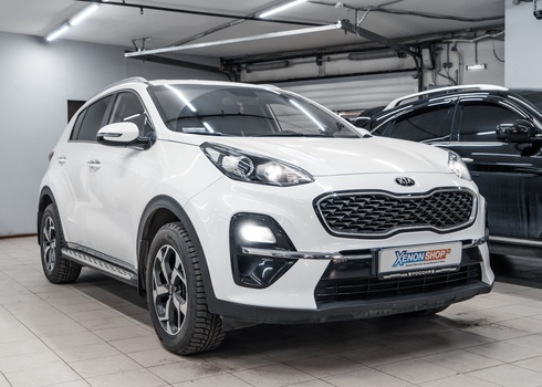 Установка светодиодов XS HB4 в противотуманки Kia Sportage IV