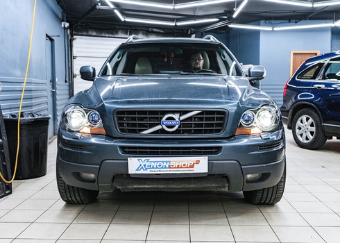 Замена заводских линз Volvo XC90 на LED-модули с заменой стёкол фар