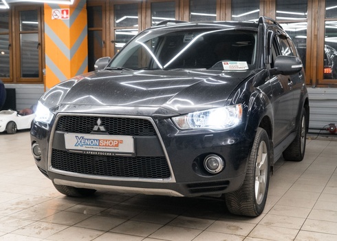 Замена линз Mitsubishi Outlander + абразивная полировка стекол фар