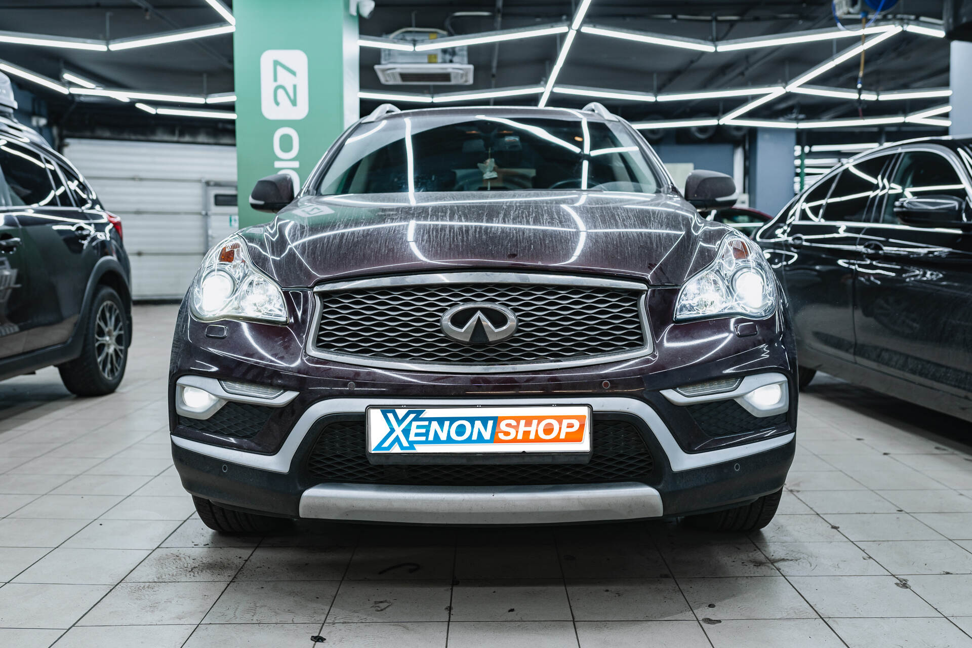 Замена линз в фарах Infiniti QX50 на LED-модули