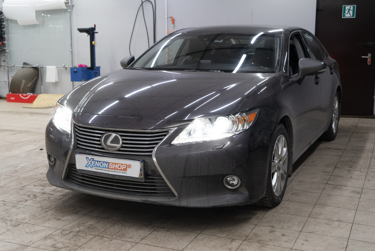 Замена штатных линз в фарах Лексус ЕС350 (Lexus ES350) 2013 года ...
