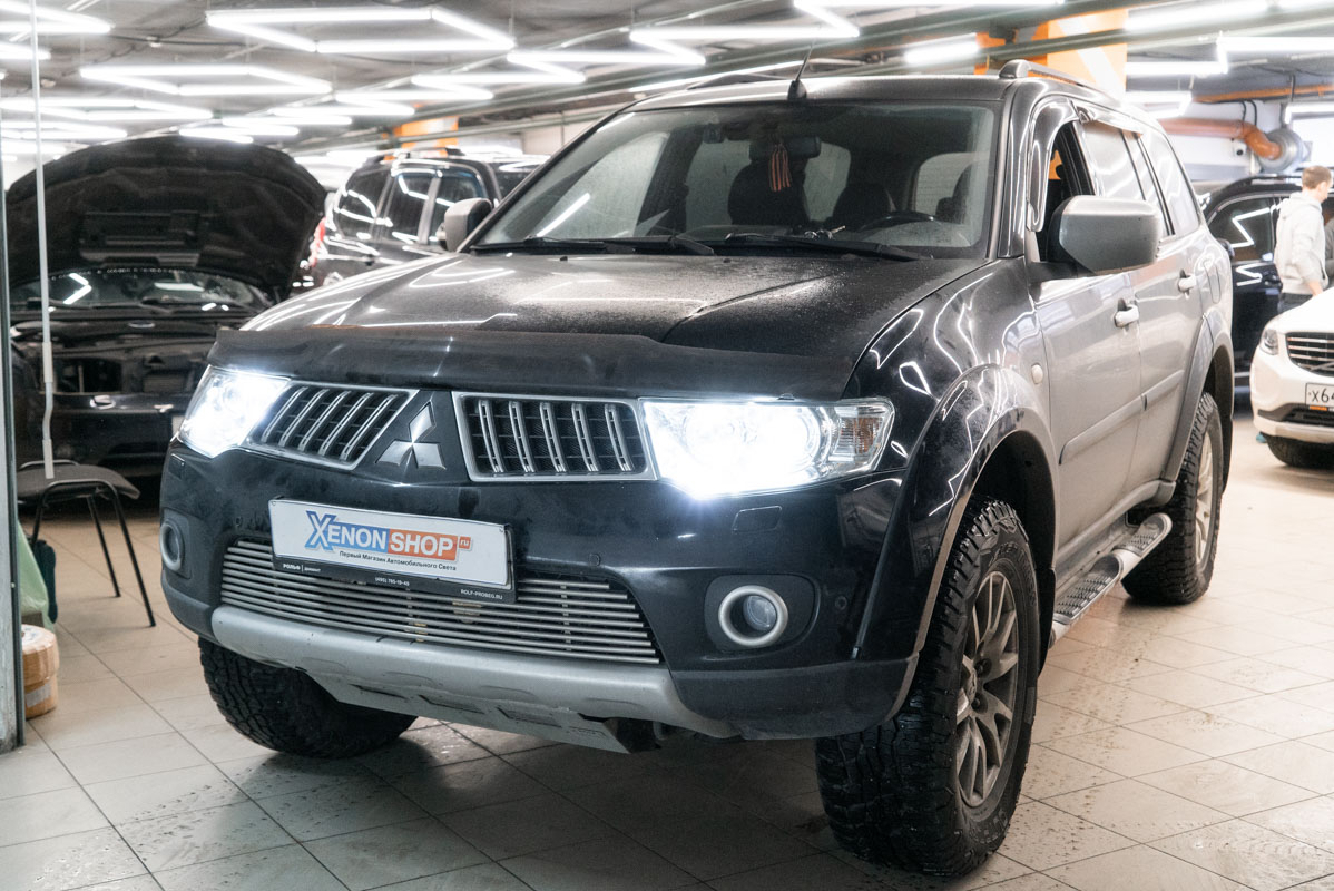 Замена штатных линз Митсубиси Паджеро Спорт (Mitsubishi Pajero Sport ...