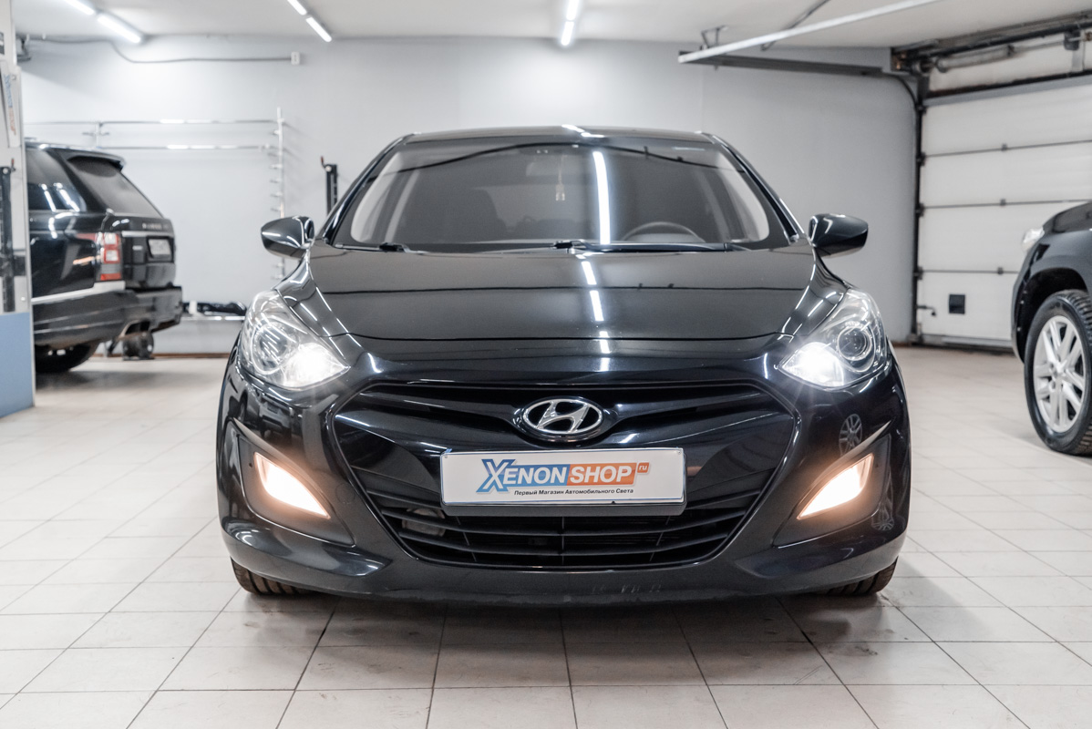 Установка светодиодных ламп XS-Light в ПТФ Хендай и30 (Hyundai i30) 2  поколения - Установка КсенонШоп в Санкт-Петербурге (СПБ)