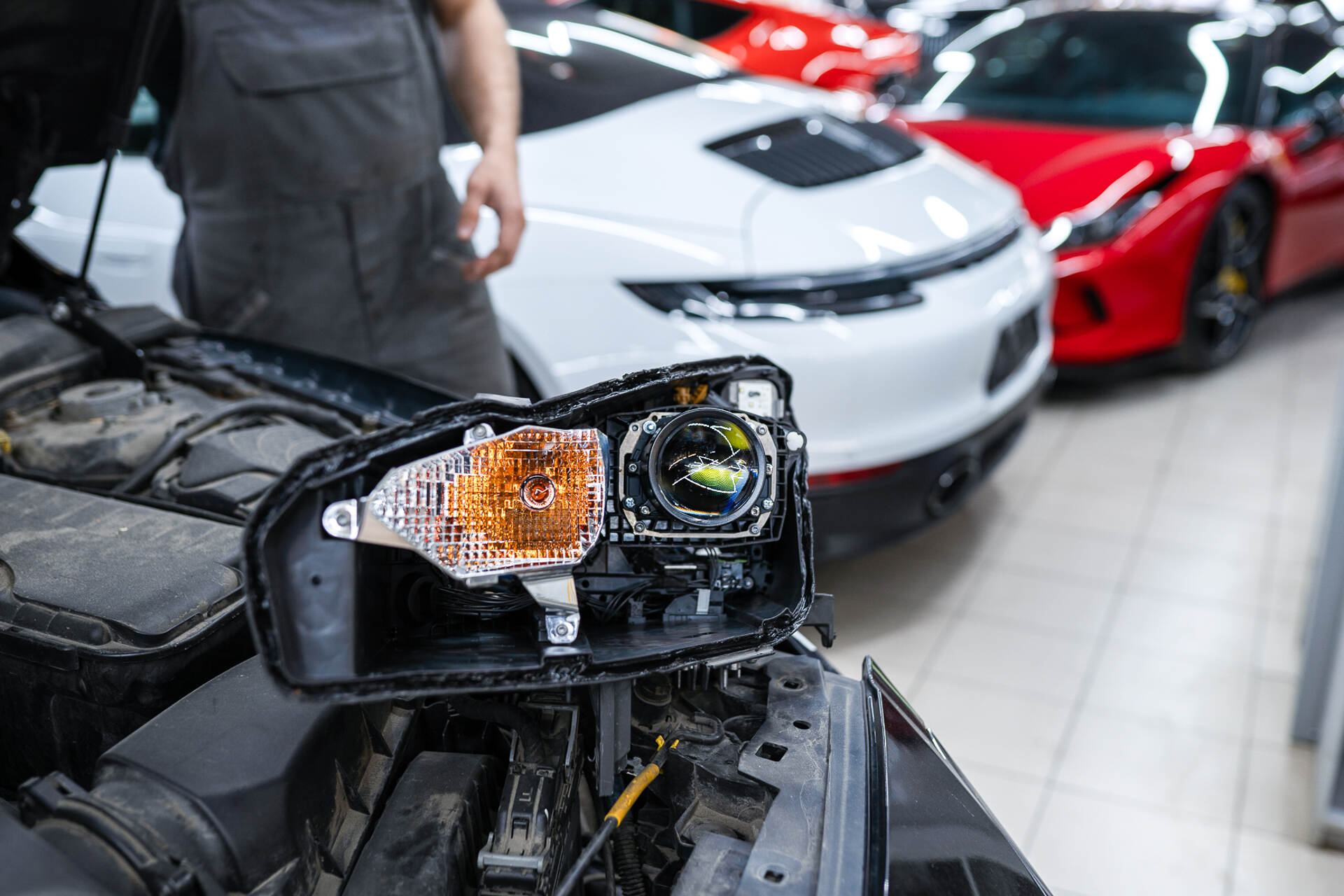 Установка новых линз в фары.