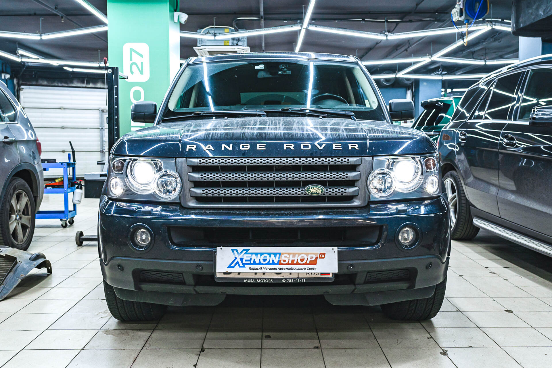 Итоговая светотеневая граница, свет фар и вид авто с новыми линзами.