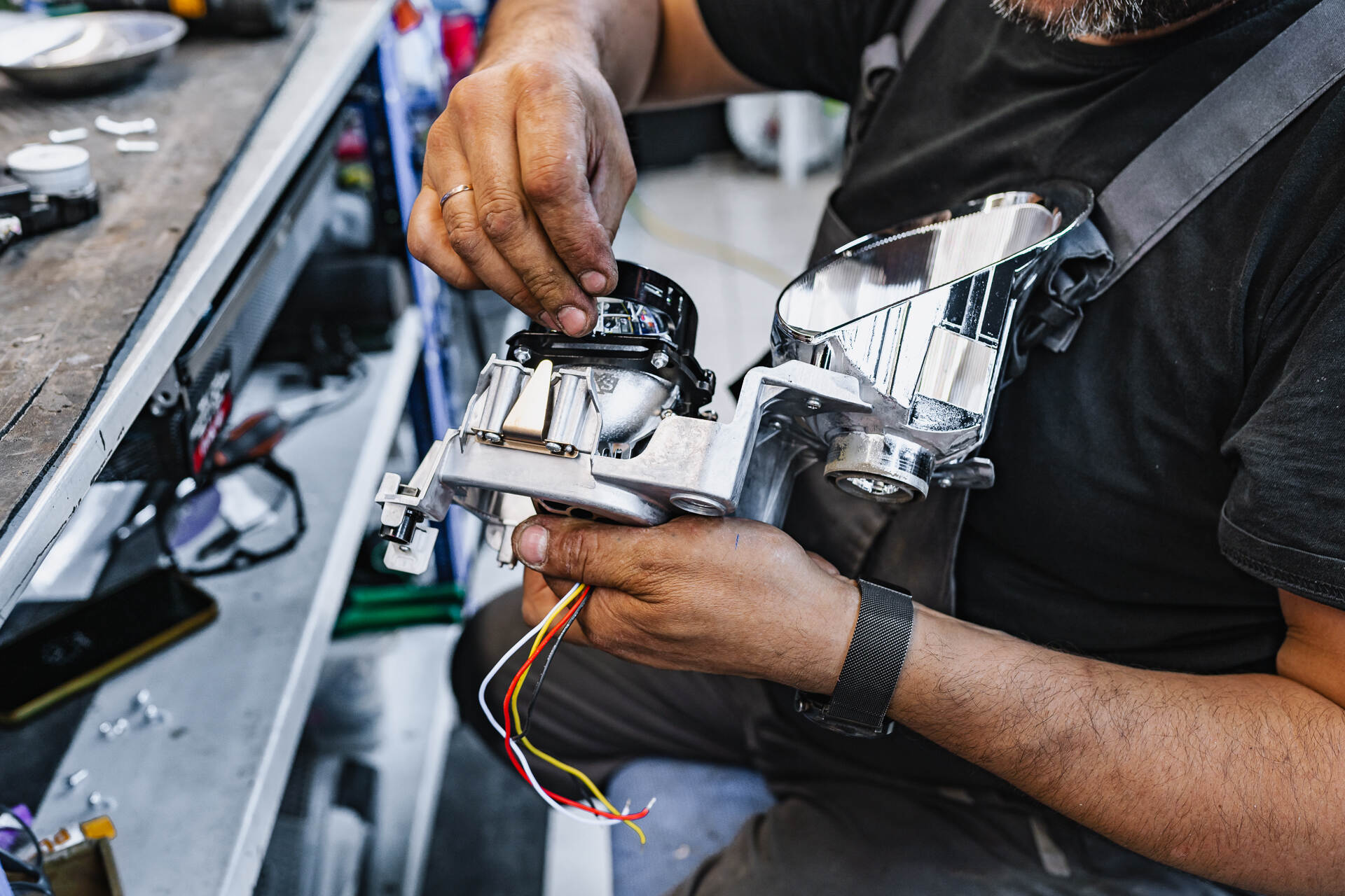 Установка новых линз в фары.